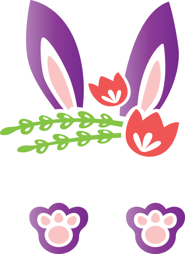Transparent Easter Purple Heart for Easter Bunny for Easter