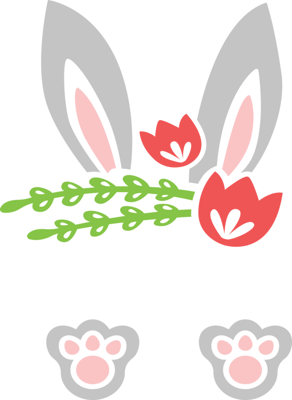 Transparent Easter Heart Design for Easter Bunny for Easter