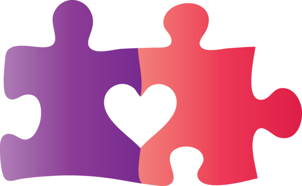 Transparent Autism Awareness Day Pink Purple Jigsaw puzzle for World Autism Awareness Day for Autism Awareness Day