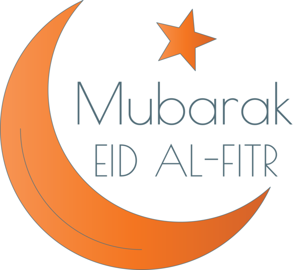 Transparent Eid al Fitr Orange Text Line for Id al fitr for Eid Al Fitr