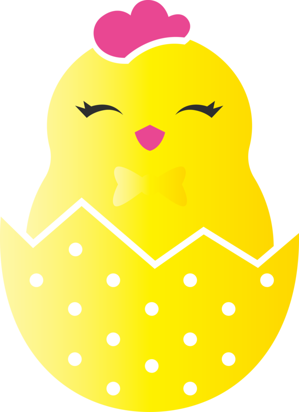 Transparent Easter Yellow Design Smile for Easter Egg for Easter