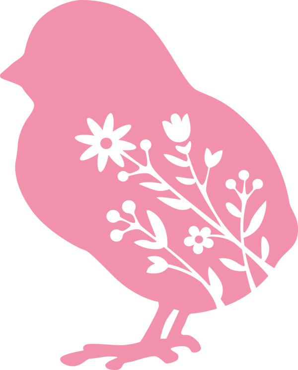 Transparent Easter Pink Branch Bird for Easter Day for Easter