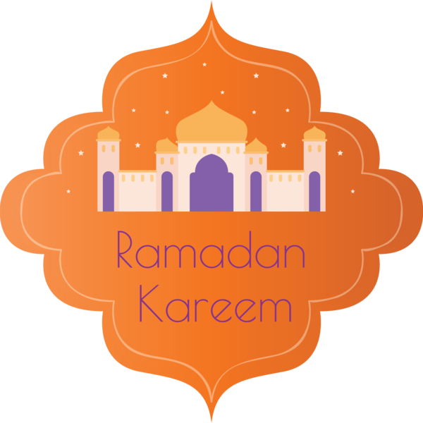 Transparent Ramadan Orange Logo Text for EID Ramadan for Ramadan