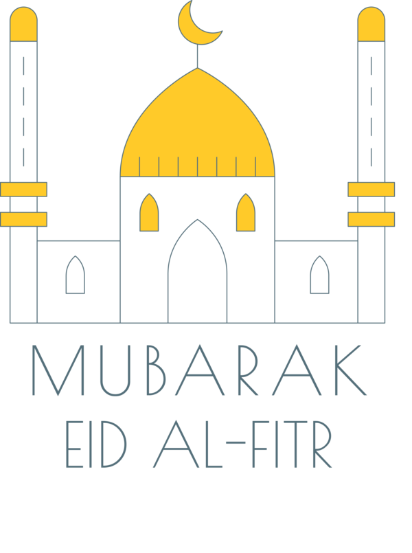 Transparent Eid al Fitr Text Yellow Line for Id al fitr for Eid Al Fitr