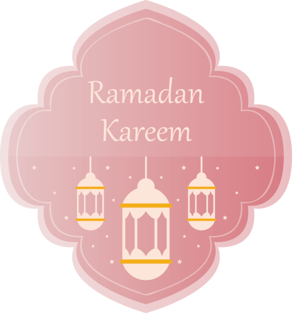 Transparent Ramadan Pink Text Label for EID Ramadan for Ramadan
