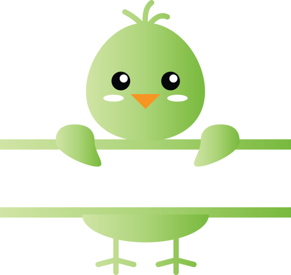 Transparent Easter Green Cartoon Bird for Easter Day for Easter