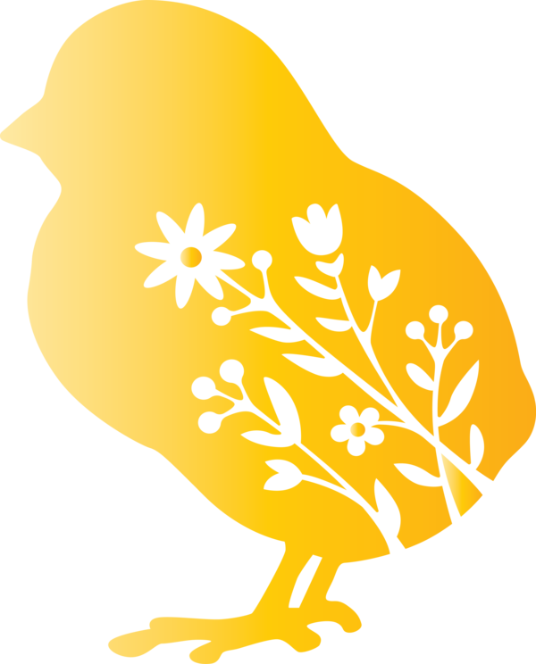 Transparent Easter Yellow Bird for Easter Day for Easter