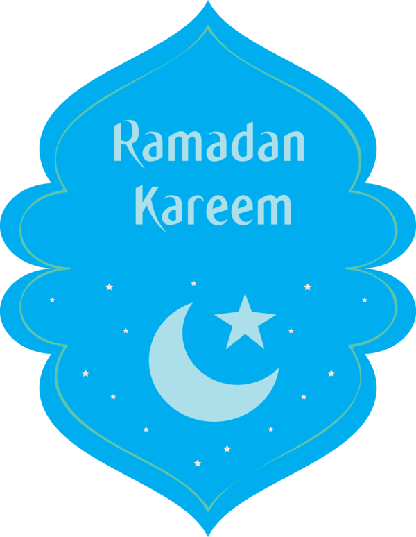 Transparent Ramadan Font Logo Electric blue for EID Ramadan for Ramadan