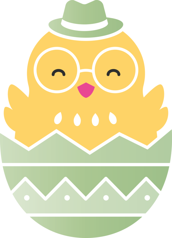 Transparent Easter Green Owl Yellow for Easter Egg for Easter
