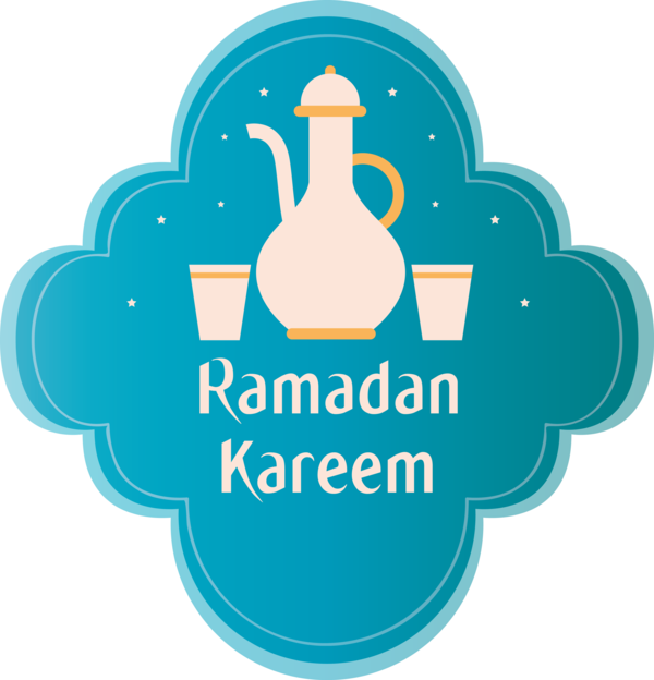 Transparent Ramadan Logo Aqua Turquoise for EID Ramadan for Ramadan