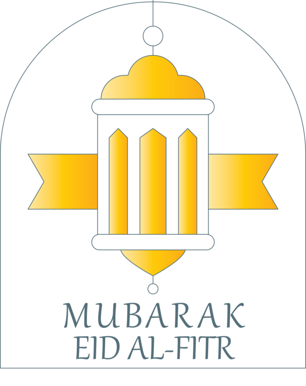 Transparent Eid al Fitr Yellow Logo Line for Id al fitr for Eid Al Fitr