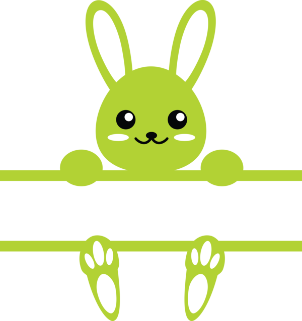 Transparent Easter Green Yellow Cartoon for Easter Bunny for Easter