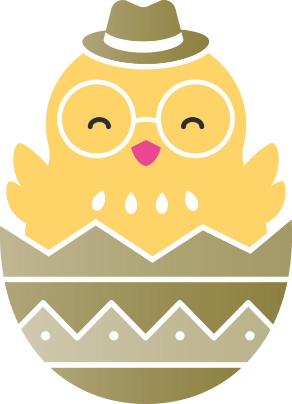 Transparent Easter Yellow Owl Bird for Easter Egg for Easter