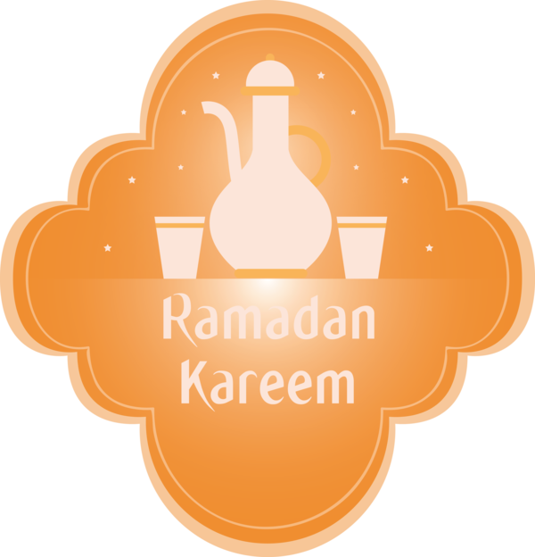 Transparent Ramadan Logo Orange Label for EID Ramadan for Ramadan