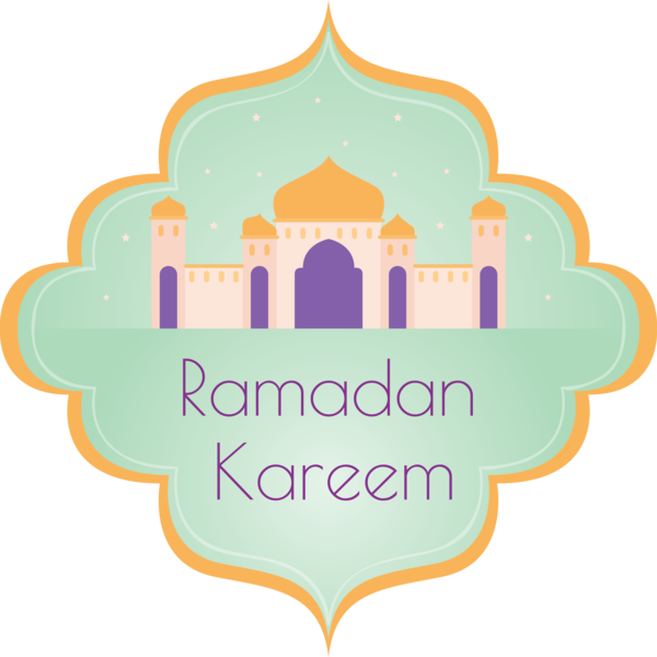 Transparent Ramadan Logo Turquoise Line for EID Ramadan for Ramadan