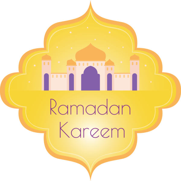 Transparent Ramadan Logo Yellow Text for EID Ramadan for Ramadan