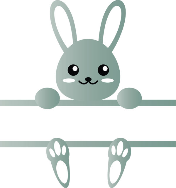 Transparent Easter Cartoon Line Rabbit for Easter Bunny for Easter
