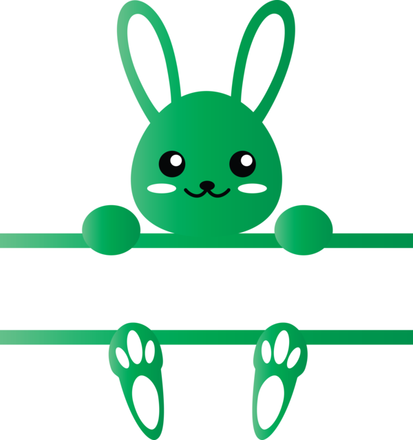 Transparent Easter Green Line for Easter Bunny for Easter