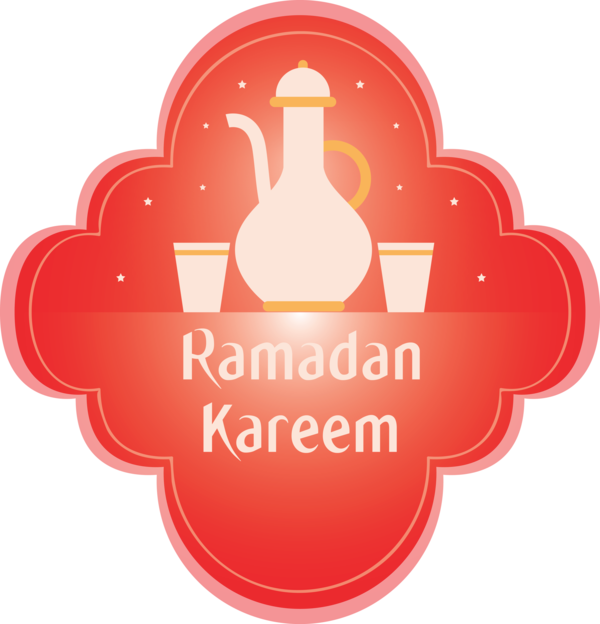 Transparent Ramadan Red Logo Label for EID Ramadan for Ramadan