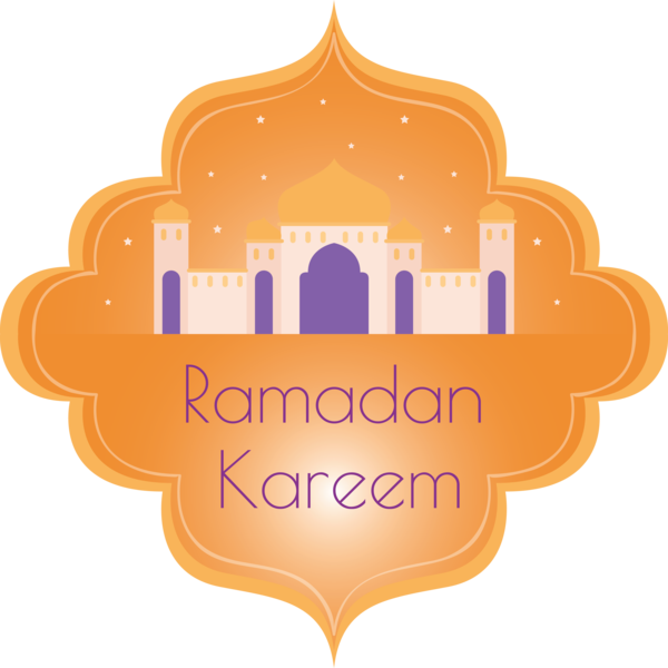 Transparent Ramadan Logo Text Orange for EID Ramadan for Ramadan