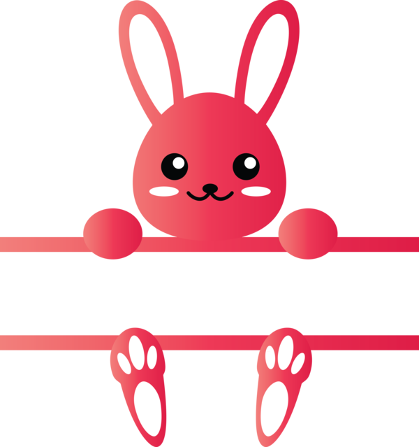 Transparent Easter Pink Red Cartoon for Easter Bunny for Easter