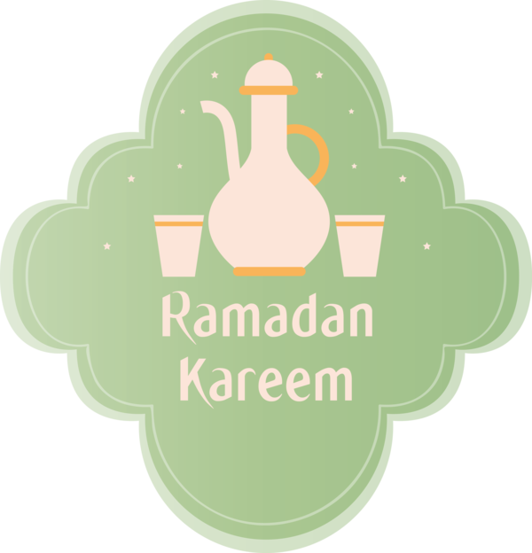Transparent Ramadan Green Logo Label for EID Ramadan for Ramadan