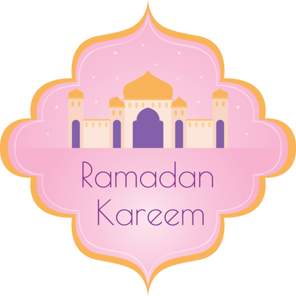 Transparent Ramadan Logo Pink Text for EID Ramadan for Ramadan