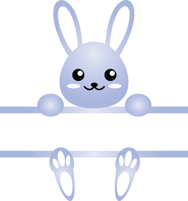Transparent Easter White Cartoon Line for Easter Bunny for Easter