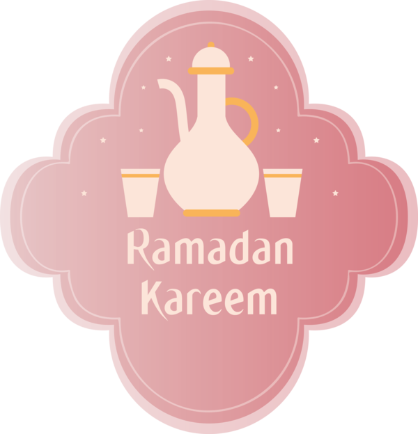 Transparent Ramadan Pink Logo Drink for EID Ramadan for Ramadan