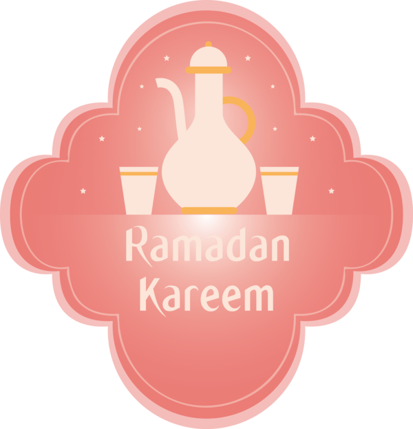 Transparent Ramadan Pink Logo Label for EID Ramadan for Ramadan