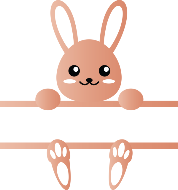 Transparent Easter Cartoon Brown Line for Easter Bunny for Easter