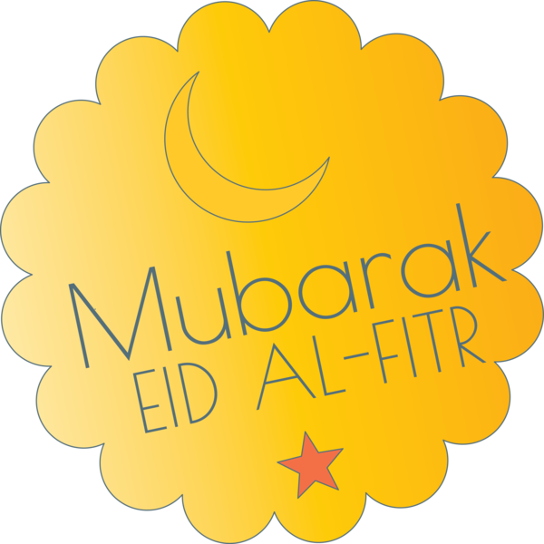 Transparent Eid al Fitr Yellow Text Font for Id al fitr for Eid Al Fitr