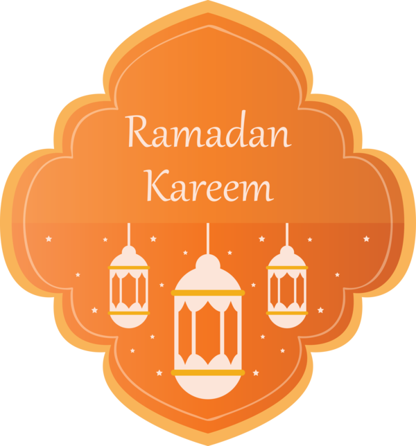 Transparent Ramadan Orange Label Logo for EID Ramadan for Ramadan