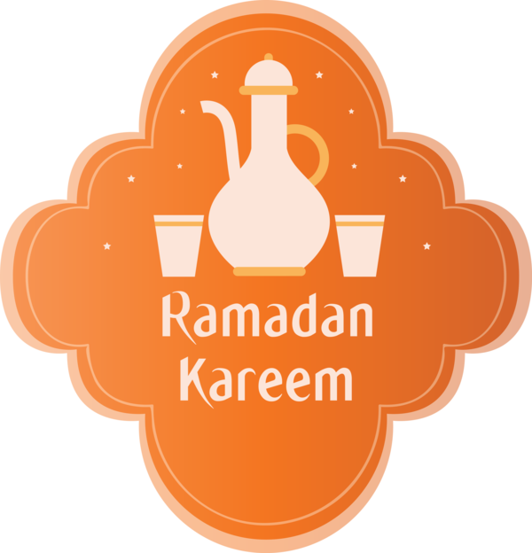 Transparent Ramadan Orange Logo for EID Ramadan for Ramadan