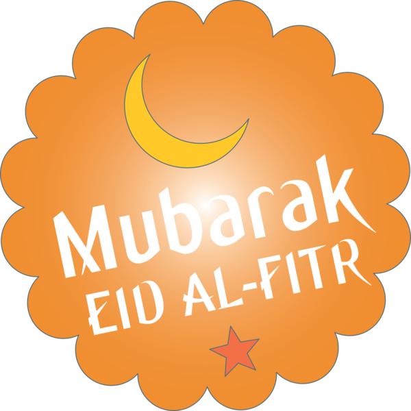 Transparent Eid al Fitr Text Orange Logo for Id al fitr for Eid Al Fitr