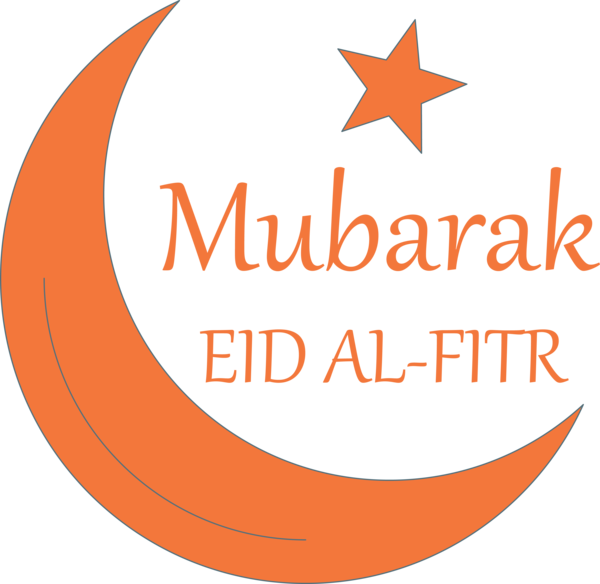 Transparent Eid al Fitr Orange Text Font for Id al fitr for Eid Al Fitr