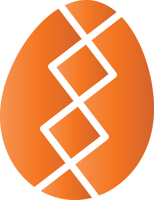 Transparent Easter Orange Line Logo for Easter Egg for Easter