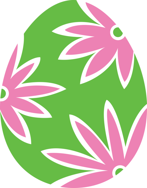 Transparent Easter Green Plant Pattern for Easter Egg for Easter