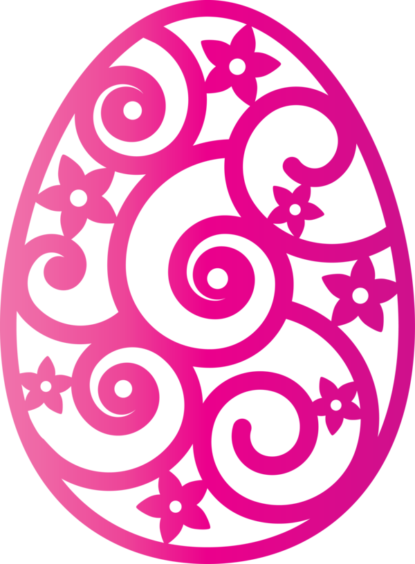 Transparent Easter Circle Pink Design for Easter Egg for Easter