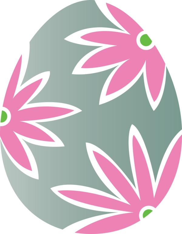 Transparent Easter Pink Plant Design for Easter Egg for Easter