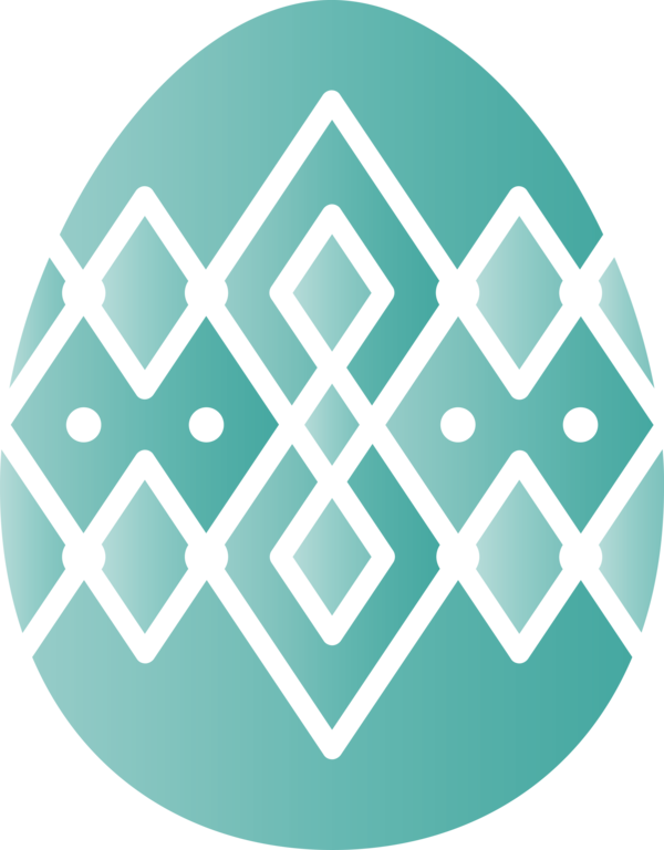 Transparent Easter Turquoise Pattern Circle for Easter Egg for Easter
