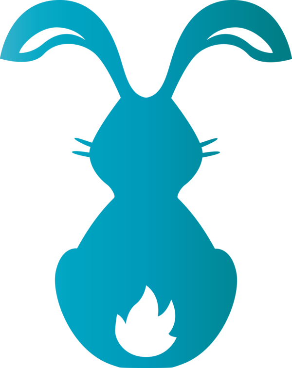 Transparent Easter Turquoise Teal Symbol for Easter Bunny for Easter