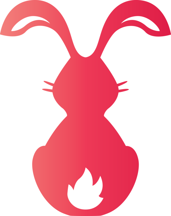 Transparent Easter Red Tail Symbol for Easter Bunny for Easter