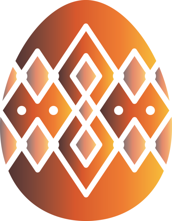 Transparent Easter Orange Pattern Logo for Easter Egg for Easter