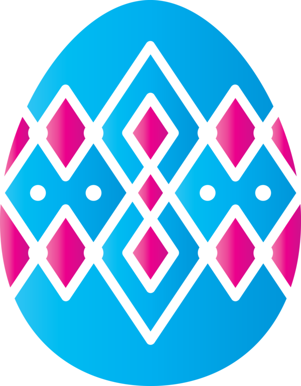 Transparent Easter Turquoise Pattern Circle for Easter Egg for Easter