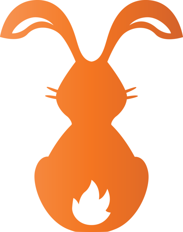 Transparent Easter Orange Tail Symbol for Easter Bunny for Easter