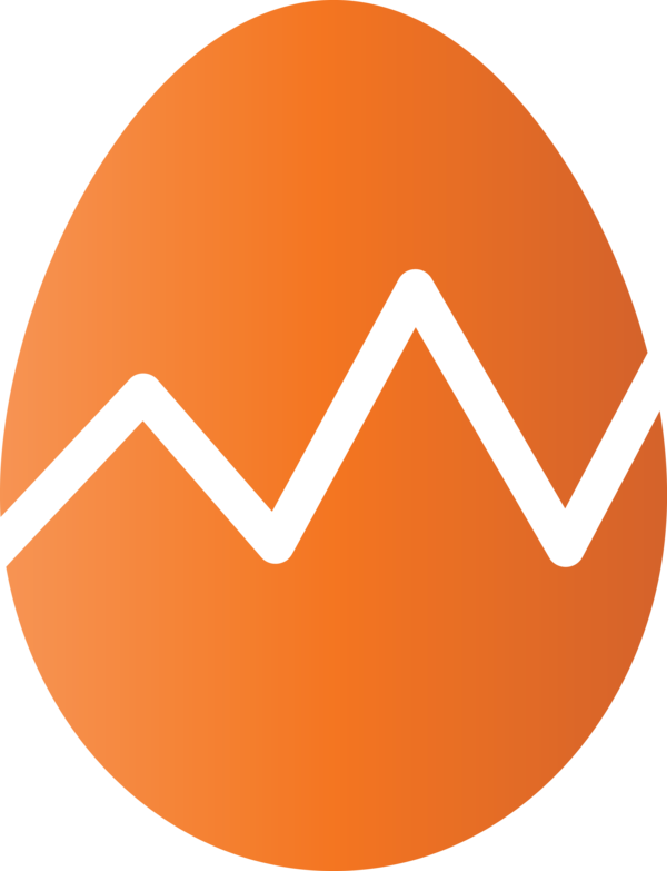 Transparent Easter Orange Logo Line for Easter Egg for Easter
