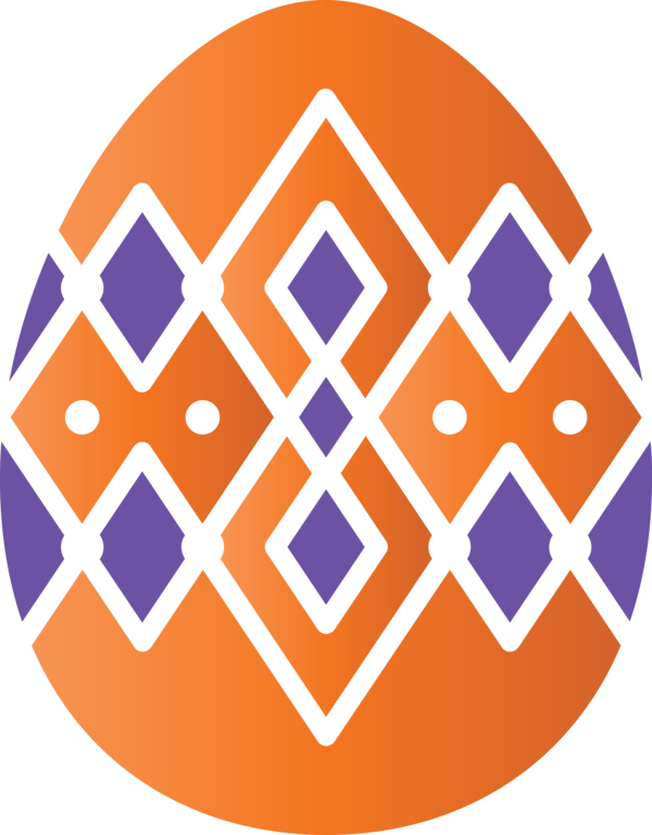 Transparent Easter Orange Pattern Circle for Easter Egg for Easter