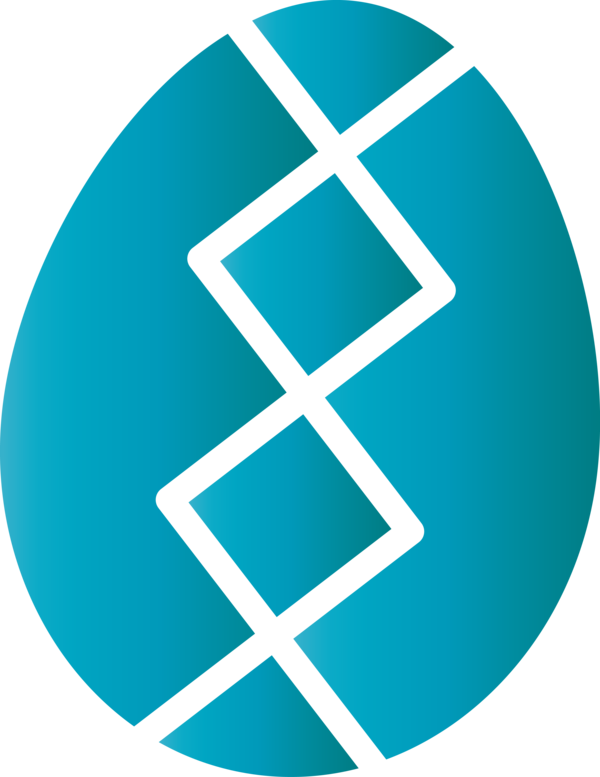 Transparent Easter Turquoise Electric blue Symbol for Easter Egg for Easter