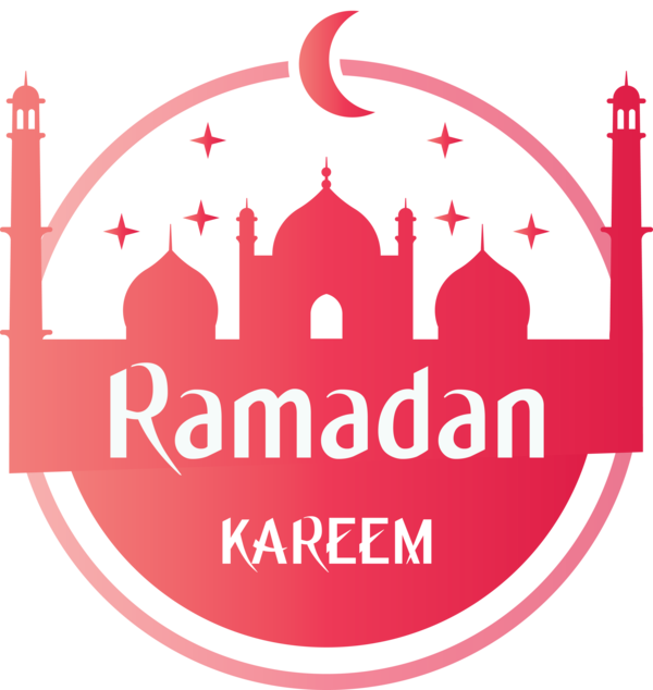 Transparent Ramadan Red Logo Line for EID Ramadan for Ramadan
